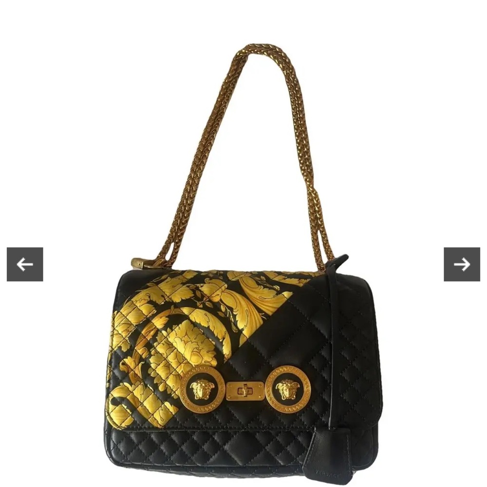 Versace Black and Gold Medusa crossbody Bag
